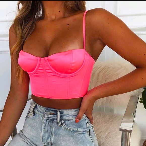 Barbie Tops - 🐝NEW! Bright Pink Sling Back Crop Top Tank Raver Barbie Style